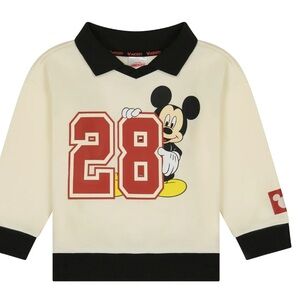 BRAND NEW Disney Mickey Mouse Kids Shirt - Cream and Black Size 5T